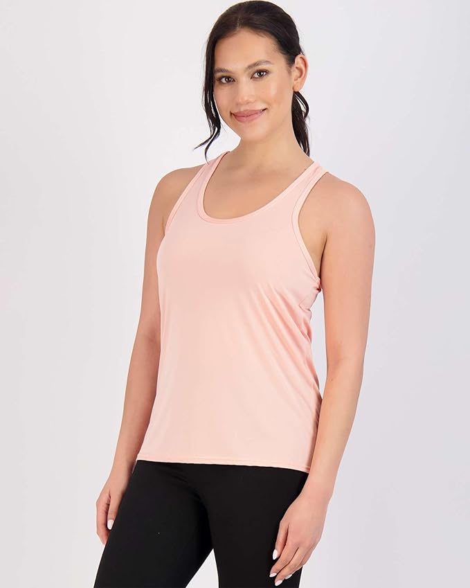 Real Essentials 5 Pack: Women's Racerback Tank Top Dry-Fit Athletic Performance Yoga Activewear (Available in Plus Size)