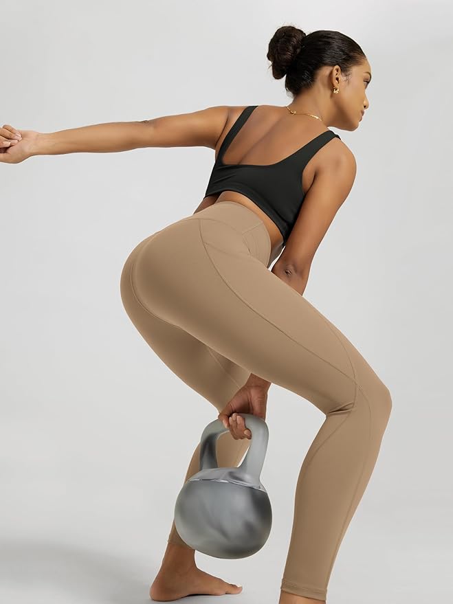 ODODOS Women's High Waisted Yoga Leggings with Pockets, Tummy Control Non See Through Workout Athletic Running Yoga Pants