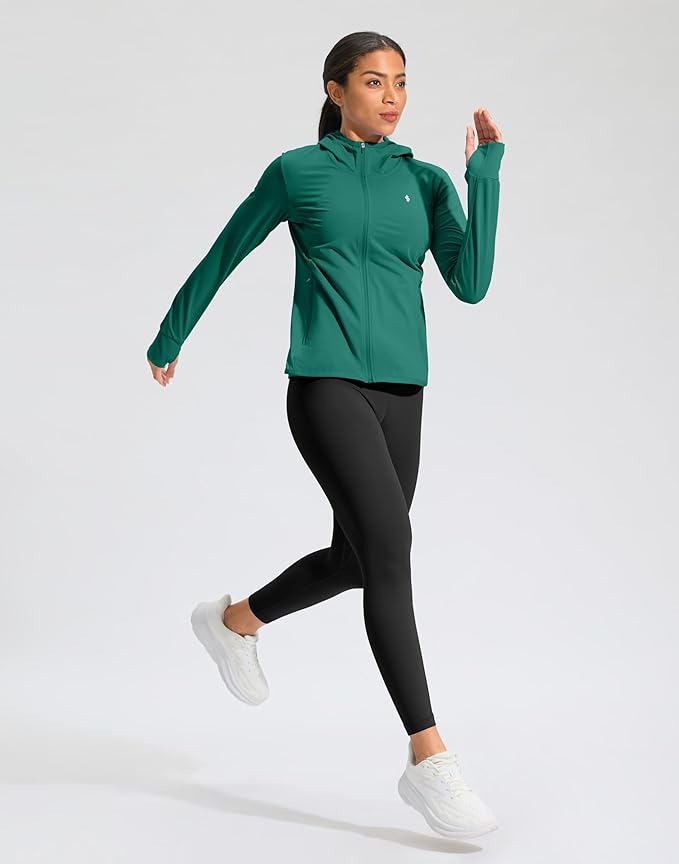 Soothfeel Women's UPF 50+ Sun Protection Hoodie Jacket Lightweight Long Sleeve Sun Shirt for Women with Pocket Hiking Outdoor