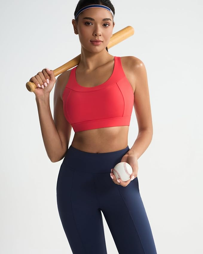 RUNNING GIRL Sports Bra for Women,Adjustable Straps Supportive High Impact Sports Bras for Women with Sewn in Pads