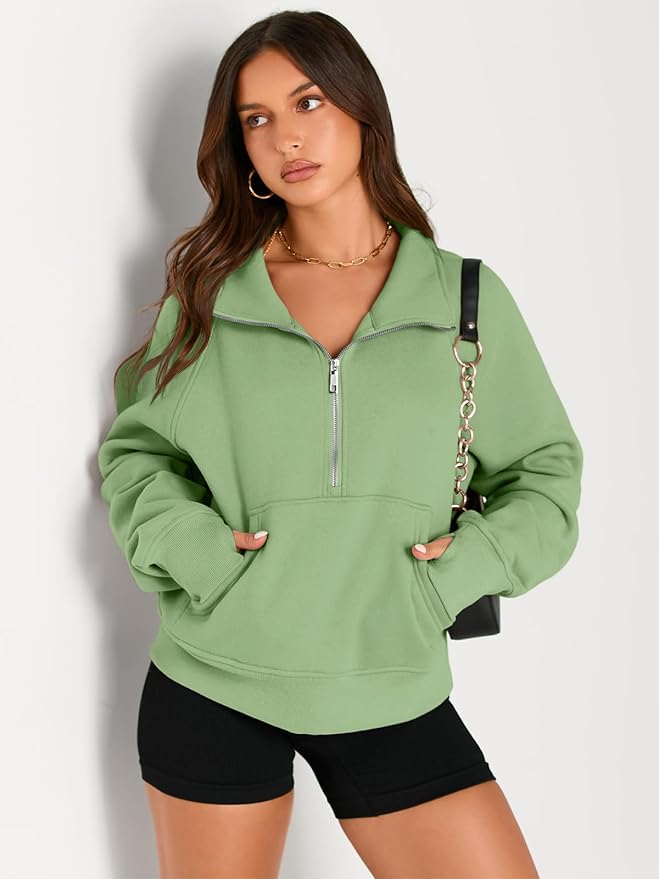 AUTOMET Womens Sweatshirts Half Zip Cropped Pullover Fleece Quarter Zipper Hoodies 2026 Fall Fashion Outfits Clothes
