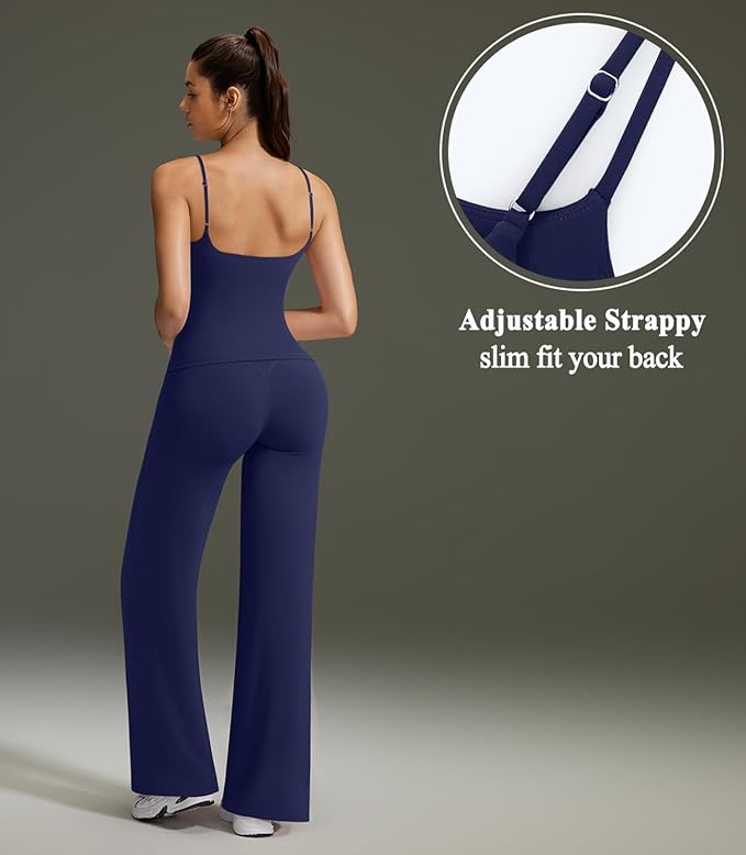 OMKAGI Workout Sets for Women Padded Tank Tops Matching Straight Leg Yoga Outfits