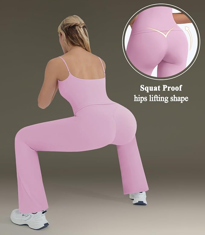 OMKAGI Workout Sets for Women Padded Tank Tops Matching Straight Leg Yoga Outfits