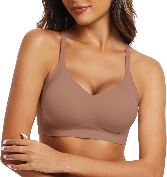 OEAK Womens Wireless Jelly Bras Comfortable Push Up Bra No Underwire Gel Bra Full Support Lift Everyday Seamless Tshirt Bras