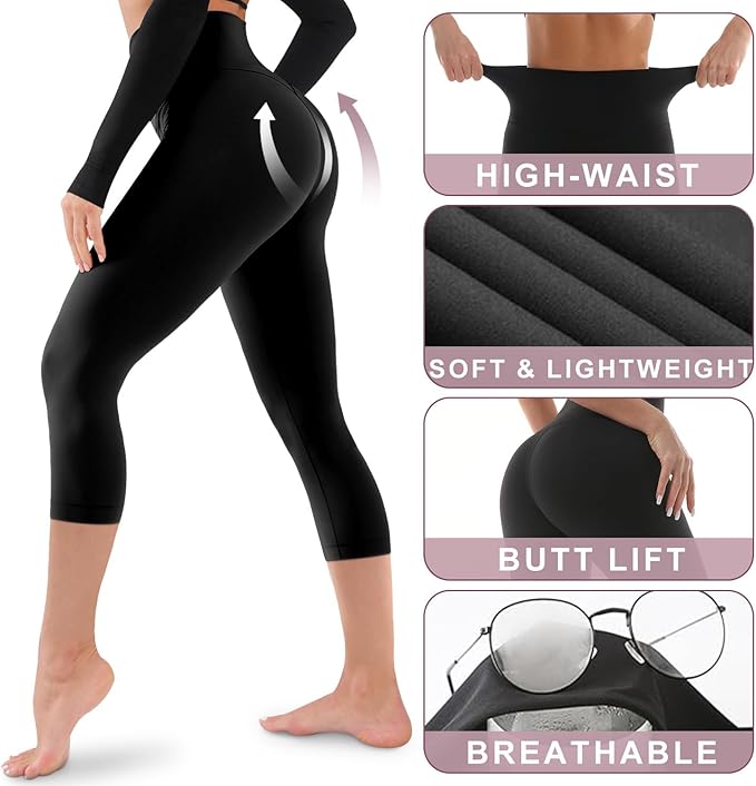 Laite Hebe Leggings for Women - High Waisted Full Length Buttery Soft Yoga Pants for Workout Athletic Daily