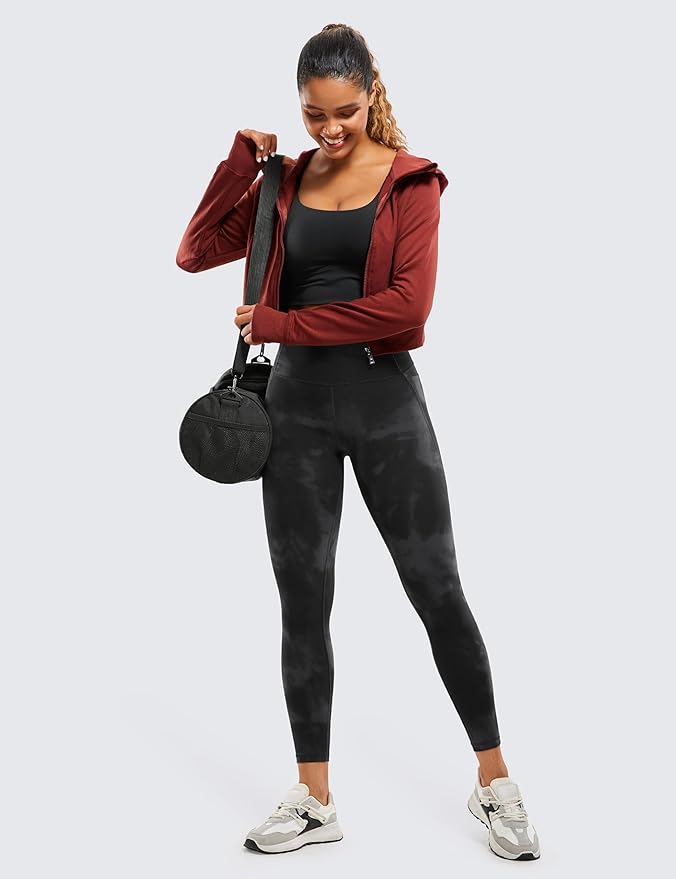 CRZ YOGA Butterluxe Workout Leggings Pockets 25'' - High Waisted Gym Womens Yoga Pants Buttery Soft