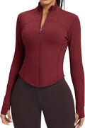 Women BBL Jacket Full Zip UP Workout Athletic Cropped Jacket wIth Thumb Holes Running Yoga Sportswear