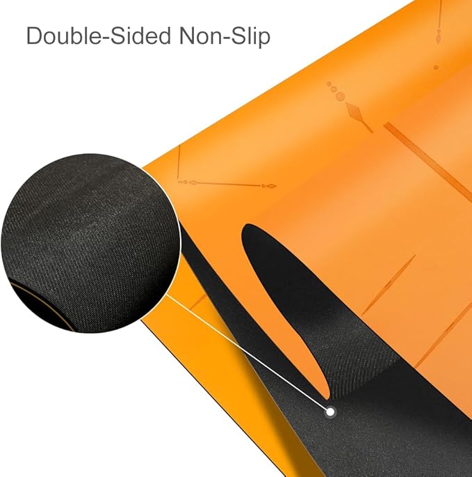 Natural Rubber Yoga Mat - Non Slip Non Toxic - 5mm Thick Yoga Mat for Hot Yoga/Pilates - Extra Large 26.8’’ with Alignment Guide - Sweat Proof - with Carrying Bag