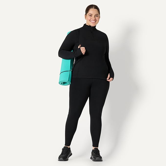 Amazon Essentials Women's Active FormFlex Buttery Soft Slim Fit Quarter Zip Long Sleeve Pullover Jacket