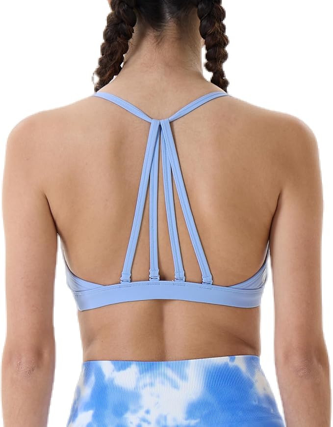 AUROLA Mercury Workout Sports Bras Women Athletic Removable Padded Backless Strapy Minimal Crop Top
