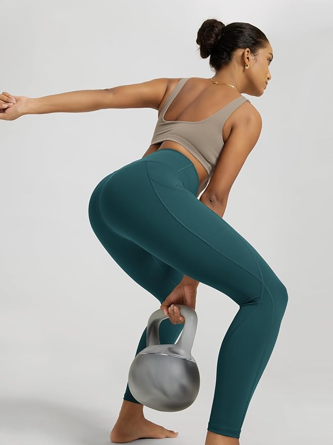 ODODOS Women's High Waisted Yoga Leggings with Pockets, Tummy Control Non See Through Workout Athletic Running Yoga Pants