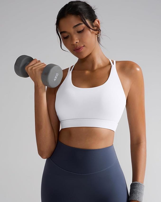 RUNNING GIRL Sports Bras for Women,Padded Sports Bra Tank Top Sexy Crisscross Back High Impact Longline Workout Yoga Bra