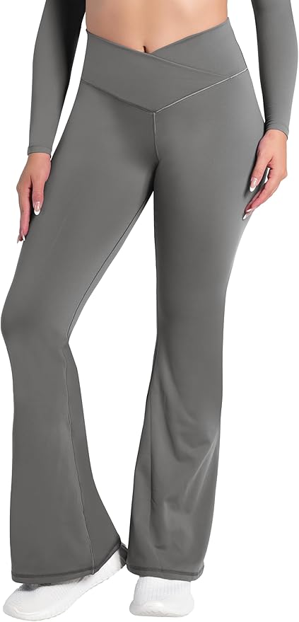 Sunzel Flare Leggings, Crossover Yoga Pants with Tummy Control, High-Waisted and Wide Leg