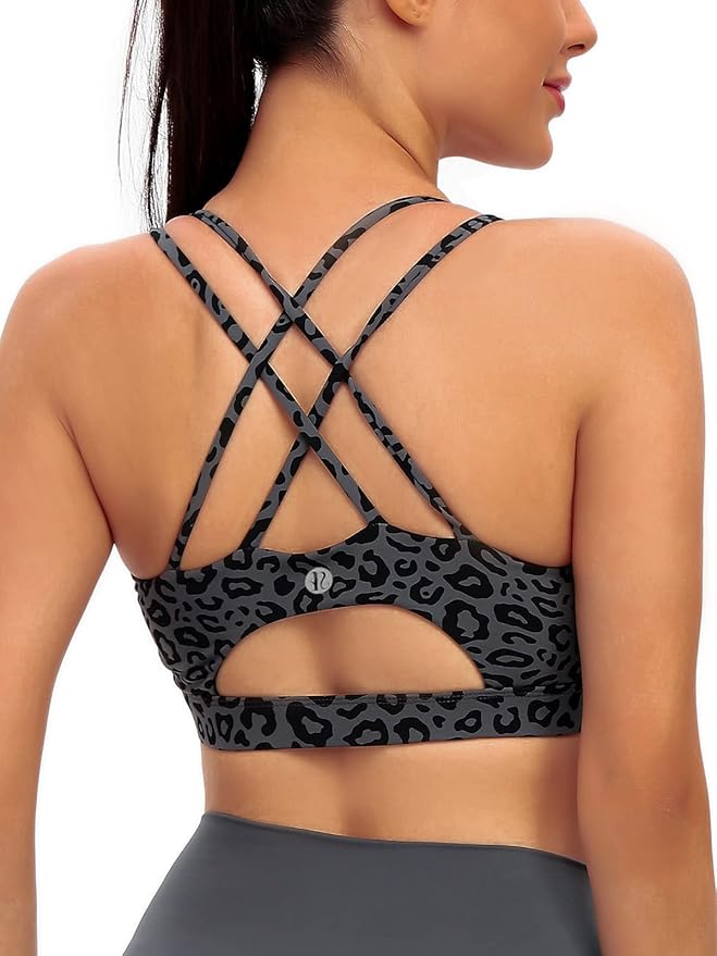 RUNNING GIRL Sports Bras for Women,Padded Sports Bra Tank Top Sexy Crisscross Back High Impact Longline Workout Yoga Bra