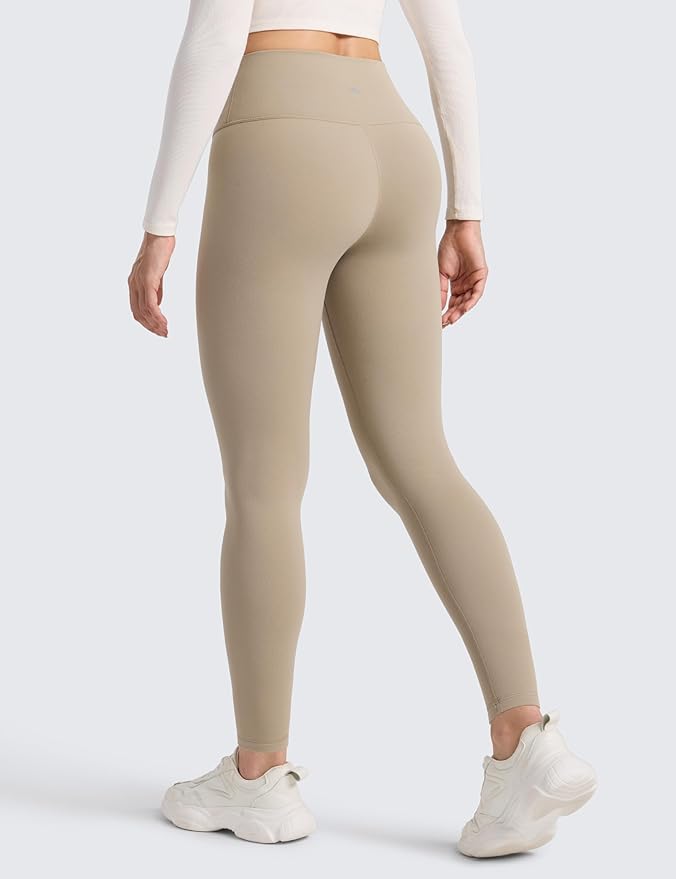 CRZ YOGA Matte Thermal Fleece Lined Leggings 28'' - Casual Lounge Workout Womens Yoga Full Length Pants Winter Warm