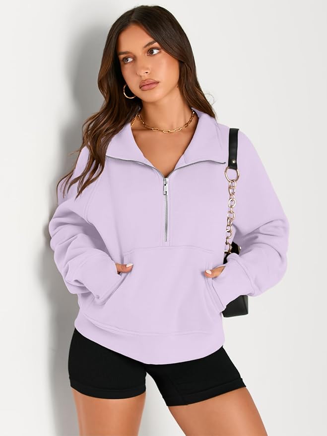 AUTOMET Womens Sweatshirts Half Zip Cropped Pullover Fleece Quarter Zipper Hoodies 2026 Fall Fashion Outfits Clothes
