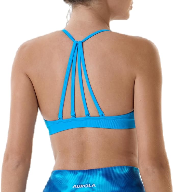 AUROLA Mercury Workout Sports Bras Women Athletic Removable Padded Backless Strapy Minimal Crop Top