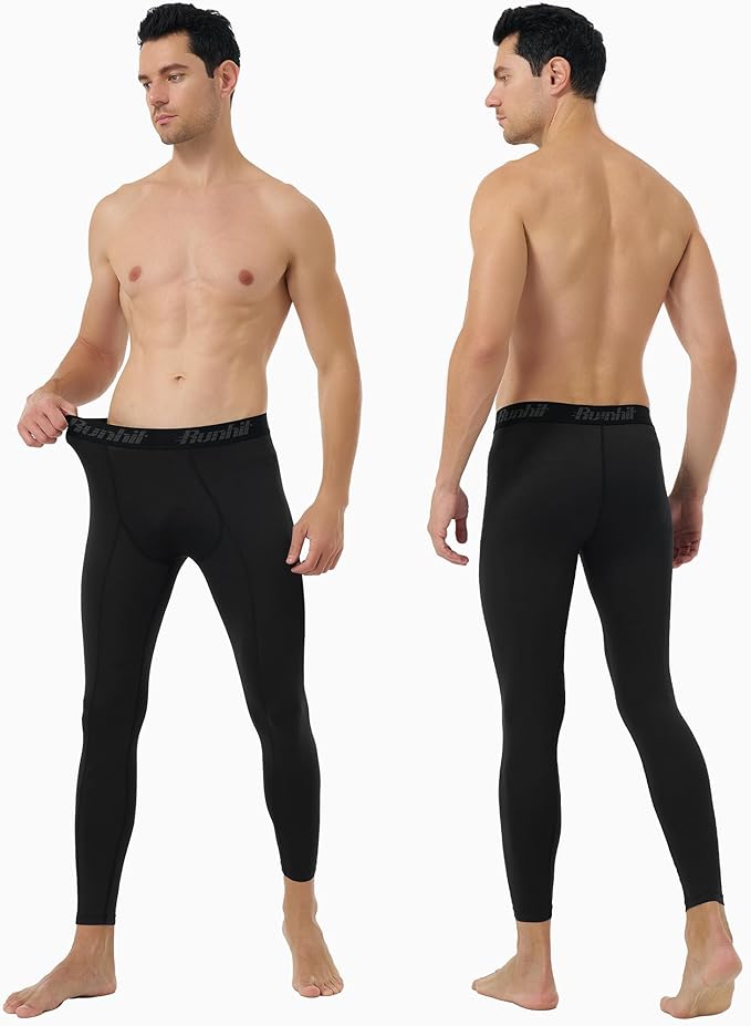 Runhit Men’s Compression Pants Running Tights Workout Leggings Athletic Base Layer Pants for Sports Yoga Basketball