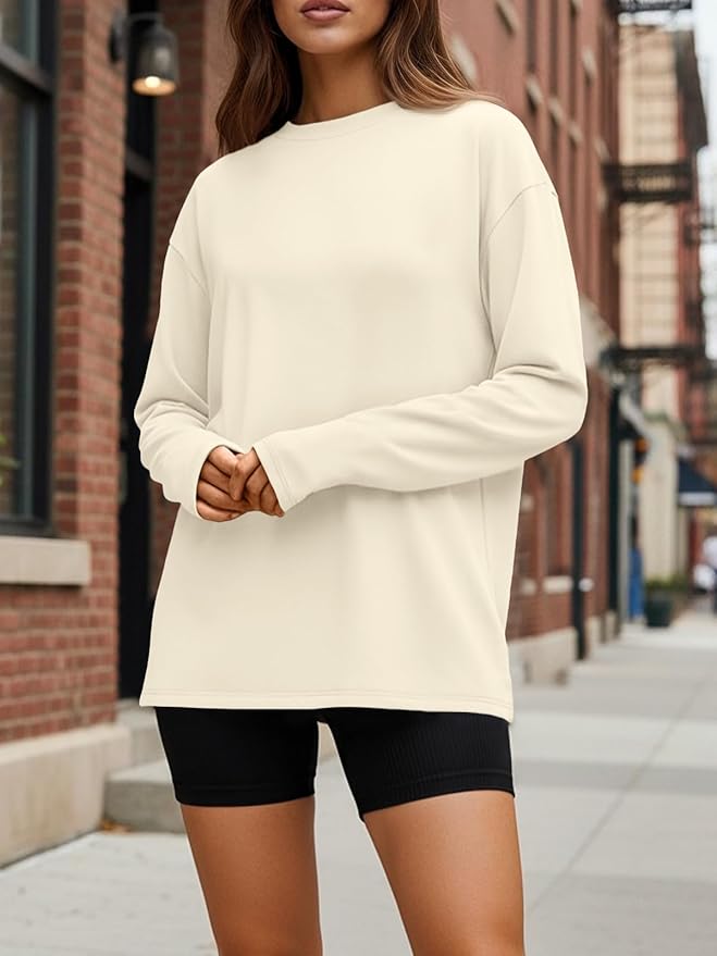 Trendy Queen Womens Spring Tops Oversized Long Sleeve T Shirts 2026 Basic Tee Fall Casual Workout Y2K Clothes