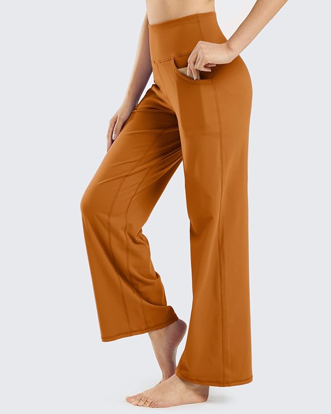 Promover Wide Leg Pants Woman Yoga Pants with Pockets Stretch Loose Casual Lounge Sweatpants Petite/Regular/Tall