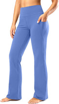 28"/30"/32"/34" Inseam Women's Bootcut Yoga Pants Long Bootleg High-Waisted Flare Pants with Pockets