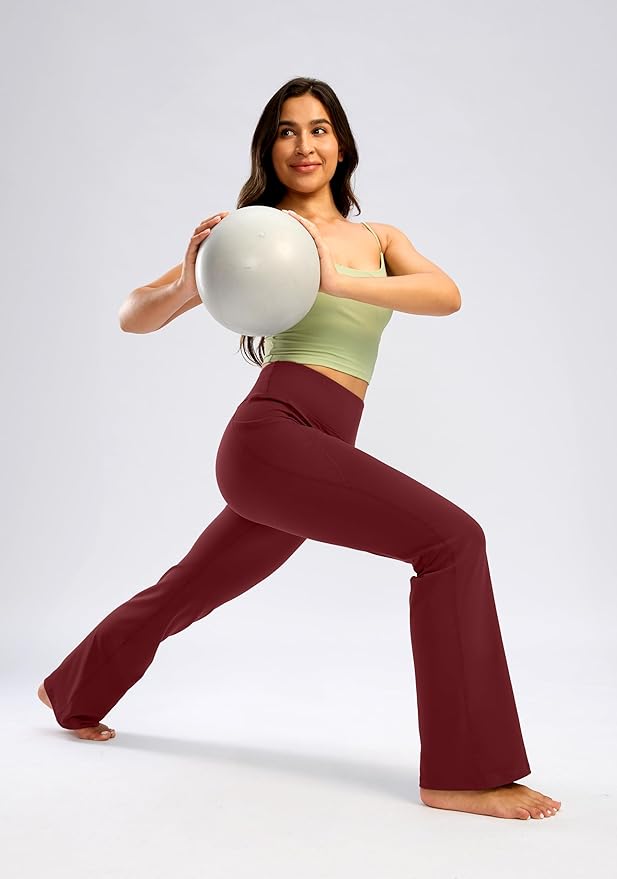 28"/30"/32"/34" Inseam Women's Bootcut Yoga Pants Long Bootleg High-Waisted Flare Pants with Pockets
