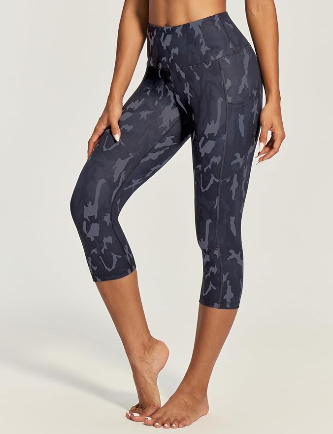 IUGA High Waisted Yoga Pants for Women with Pockets Capri Leggings for Women Workout Leggings for Women Yoga Capris
