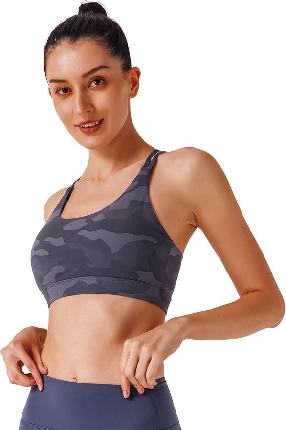 RUNNING GIRL Sports Bras for Women,Padded Sports Bra Tank Top Sexy Crisscross Back High Impact Longline Workout Yoga Bra