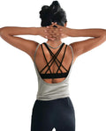 OYANUS Womens Summer Workout Tops Sexy Backless Yoga Shirts Open Back Activewear Running Sports Gym Tank Tops