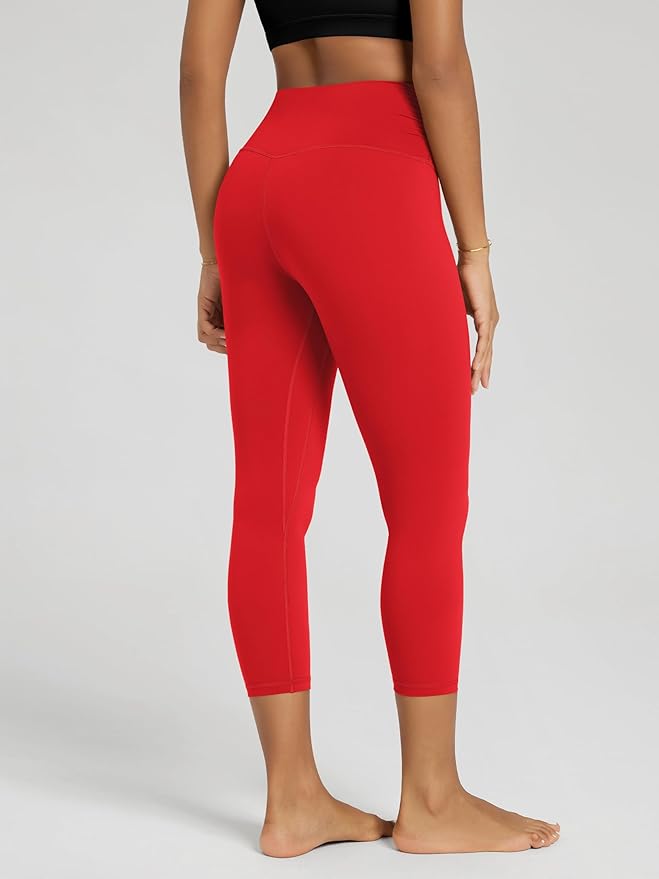 ODODOS Women's Cross Waist Yoga Leggings with Inner Pocket, 23"/25"/28" Gathered Crossover Workout Yoga Pants