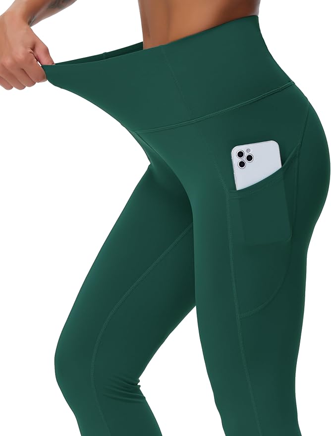 Dragon Fit High Waist Yoga Leggings with 3 Pockets,Tummy Control Workout Running 4 Way Stretch Yoga Pants