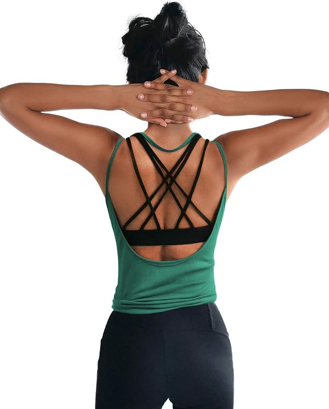 OYANUS Womens Summer Workout Tops Sexy Backless Yoga Shirts Open Back Activewear Running Sports Gym Tank Tops