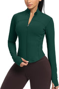 GYM RAINBOW Womens Zip Up Workout Jakcets Lightweight Slim Fit Running Athletic Jackets with Thumb Holes