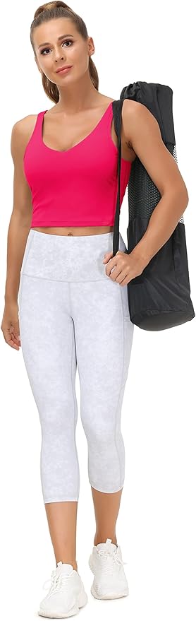 THE GYM PEOPLE Womens' Sports Bra Longline Wirefree Padded with Medium Support