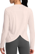 SANTINY Women's Lightweight Long Sleeve Workout Tops Split Back Gym Running Hiking Athletic Shirt Quick Dry UPF 50+ Sun Shirt