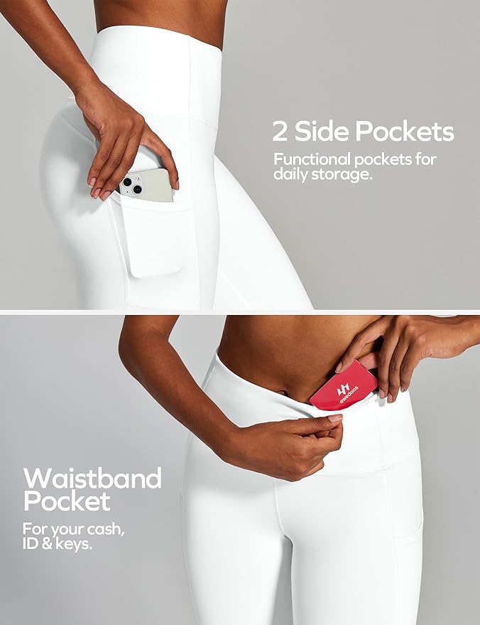 Ewedoos Capri Leggings for Women High Waisted Yoga Pants with Pockets for Women Tummy Control Workout Leggings Yoga Capris