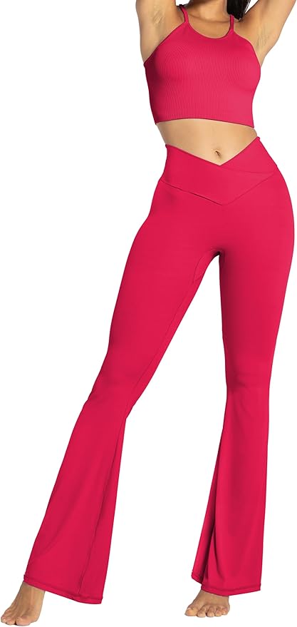 Sunzel Flare Leggings, Crossover Yoga Pants with Tummy Control, High-Waisted and Wide Leg