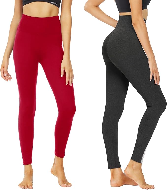 High Waisted Leggings for Women - Soft Athletic Tummy Control Yoga Pants for Cycling Dance Tights