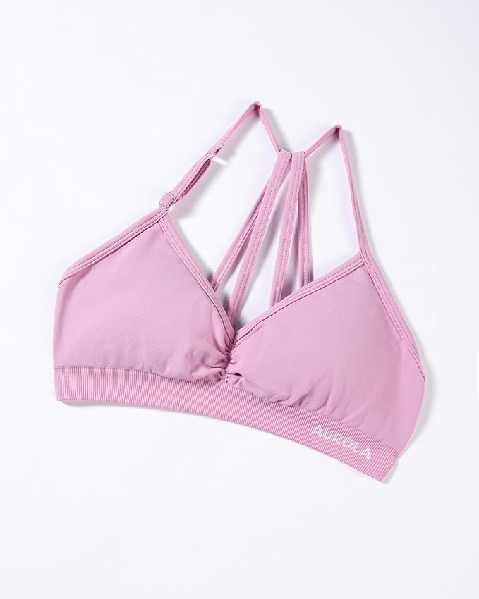 AUROLA Mercury Workout Sports Bras Women Athletic Removable Padded Backless Strapy Minimal Crop Top