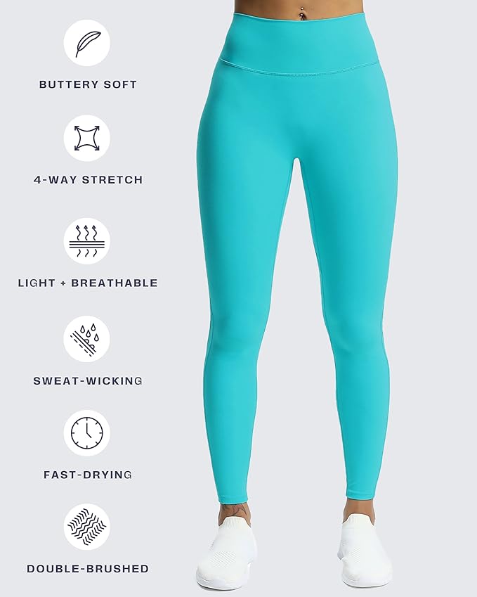 Aoxjox High Waisted Workout Leggings for Women Trinity Yoga Pants 26.5"