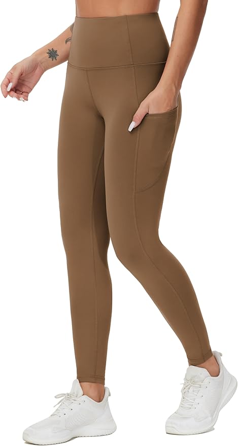THE GYM PEOPLE Thick High Waist Yoga Pants with Pockets, Tummy Control Workout Running Yoga Leggings for Women