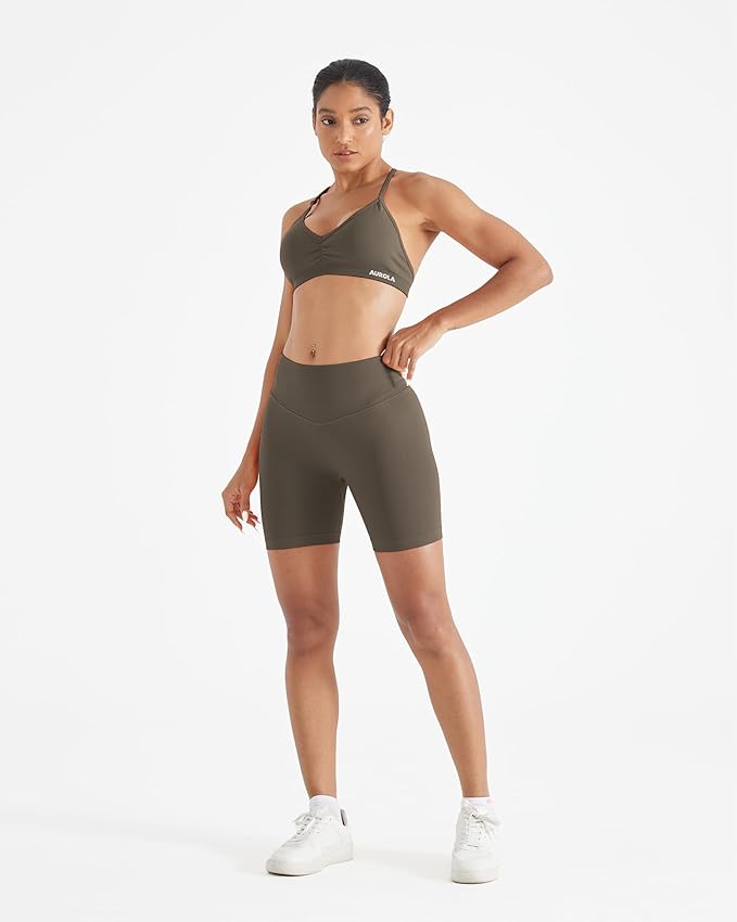 AUROLA Mercury Workout Sports Bras Women Athletic Removable Padded Backless Strapy Minimal Crop Top