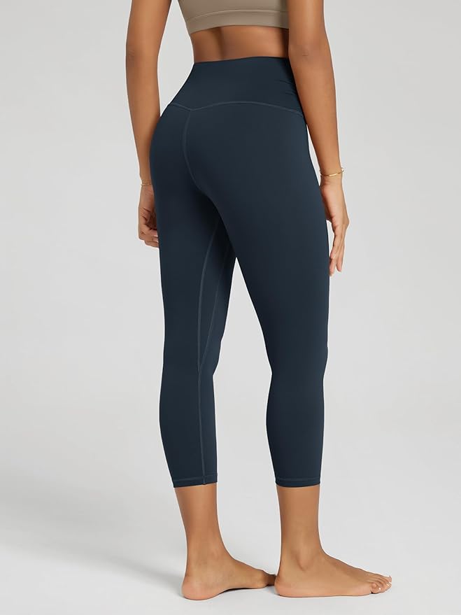 ODODOS Women's Cross Waist Yoga Leggings with Inner Pocket, 23"/25"/28" Gathered Crossover Workout Yoga Pants