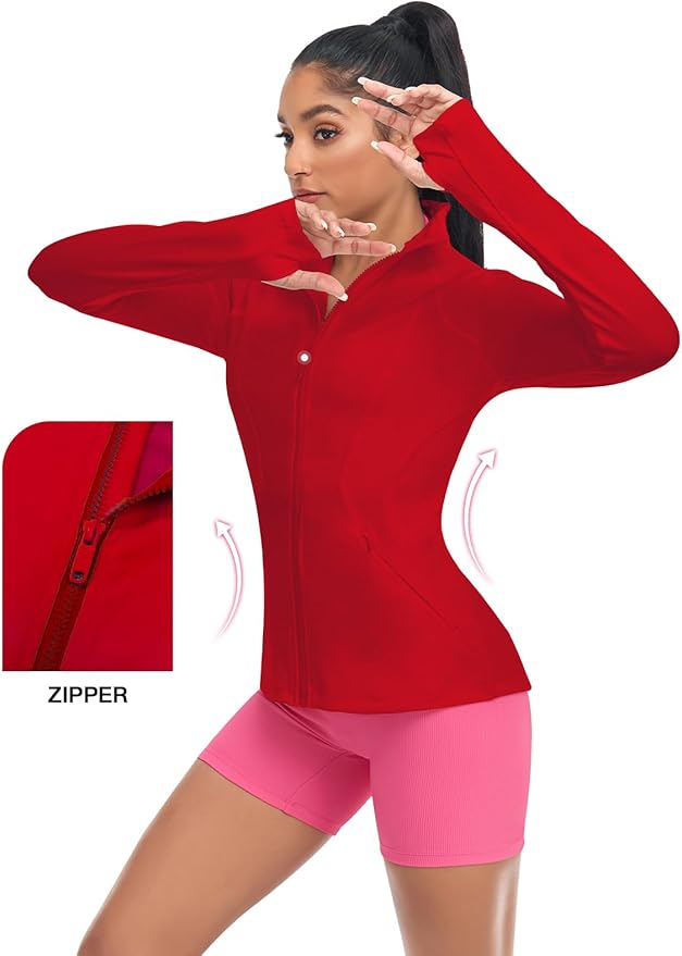 VUTRU Women's Workout Yoga Jacket Full Zip Running Athletic Track Jacket