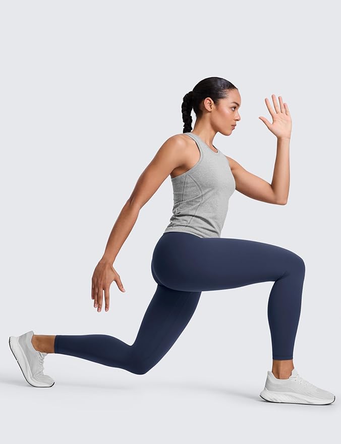CRZ YOGA SculptAir No Front Seam Yoga Leggings 25" - High Waisted Womens Pants Workout Pilates Athletic V Back Buttery Soft