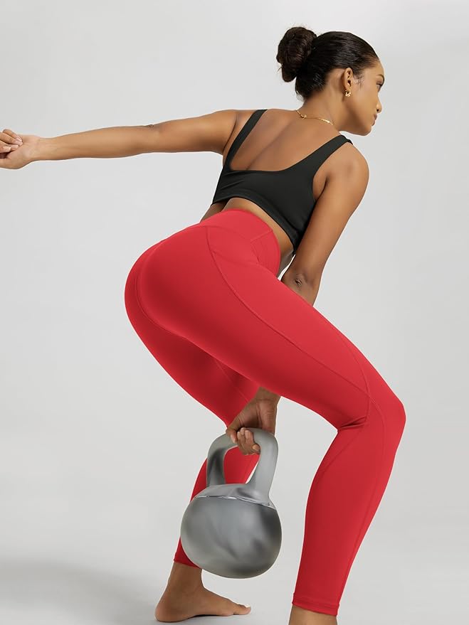 ODODOS Women's High Waisted Yoga Leggings with Pockets, Tummy Control Non See Through Workout Athletic Running Yoga Pants