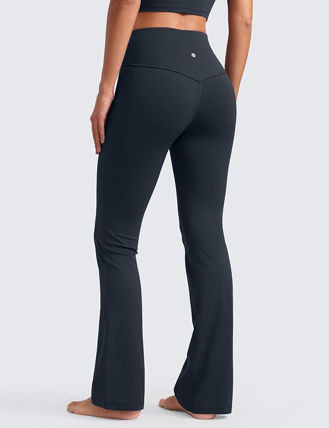 CRZ YOGA Butterluxe Flare Leggings 29"/30.5"/32"/33.5" - High Waist Bootcut Wide Leg Lounge Womens Yoga Pants with Pocket