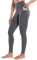 ENERBLOOM Workout Leggings with Pockets for Women High Waist Yoga Pants 25"/28" Cream Soft Lightweight Athletic Gym Tights