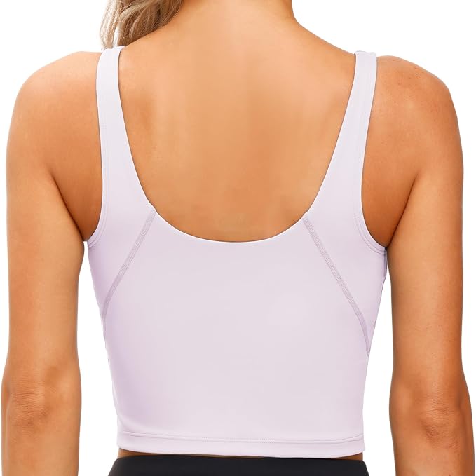 THE GYM PEOPLE Womens' Sports Bra Longline Wirefree Padded with Medium Support