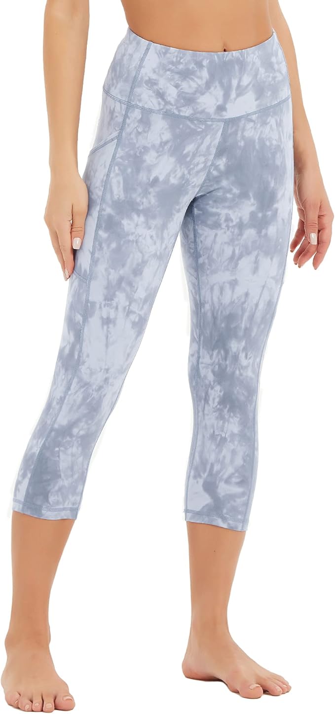 Stelle Women's Capri Yoga Pants with Pockets Essential High Waisted Leggings for Workout